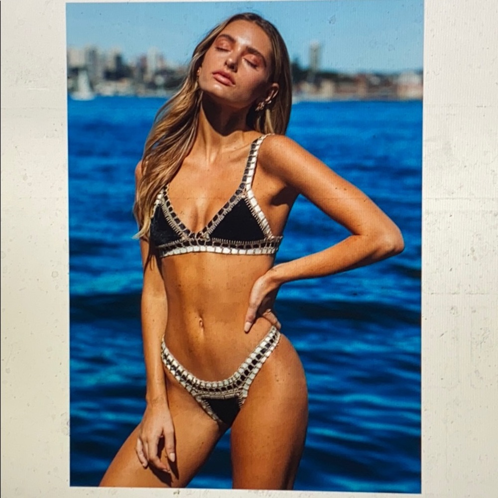 Rare black velvet kiini style bikini
